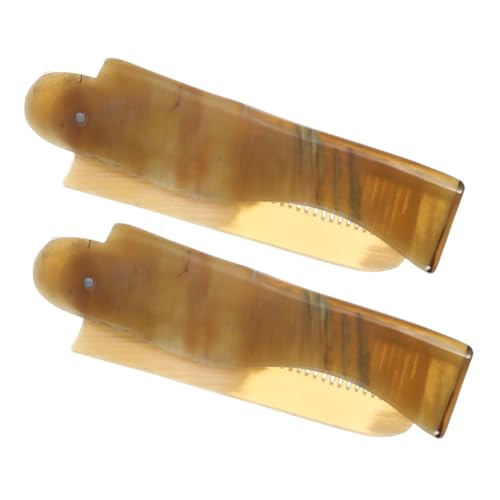 GRADENEVE 2stücke Faltbarer Haarkamm Aus Horn Für Damen Tragbare Haarbürste Im Kompakte Reisehaarbürste Mit Elegantem Design Langlebig Und Antistatisch Für Unterwegs von GRADENEVE