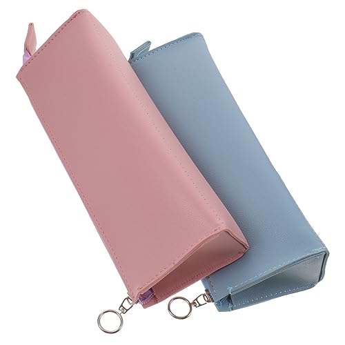 GRADENEVE 2stücke Pu Federmäppchen Für Schüler Minimalistisches Stiftetui Und Kosmetiktasche Silber Und Stilvoller Aufbewahrungsorganizer Für Schreibwaren Und Make-up von GRADENEVE