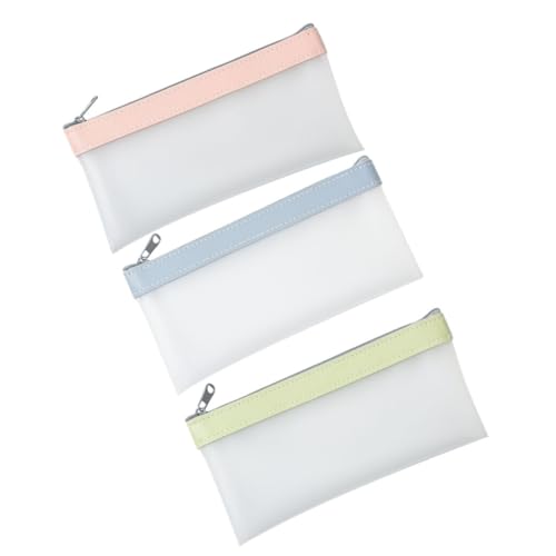 GRADENEVE 3stücke Federmäppchen Aus TPU-Material Mit Reißverschluss Großes Fassungsvermögen Transparente Stiftetasche Organizer Für Schreibwaren Leicht Zu Transportieren Lagern von GRADENEVE