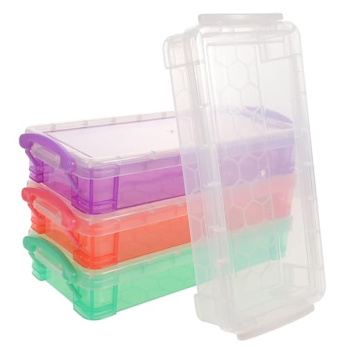 GRADENEVE 4stücke Stapelbare Stifteboxen Transparente Aufbewahrungsbehälter Für Schüler Multifunktionale Bleistift-Organizer Sicheren Aufbewahrung Von Schreibwaren Und Malutensilien von GRADENEVE