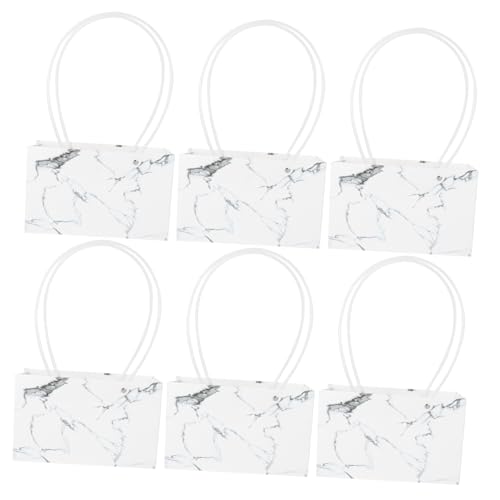 GRADENEVE 6 Stück Teiliges Wasserdichte Kraftpapier Blumen Geschenktaschen mit Praktischem Handgriff Tragbare Papiertragetaschen für Blumensträuße für Floristen Hochzeiten Zufällige Farbe von GRADENEVE