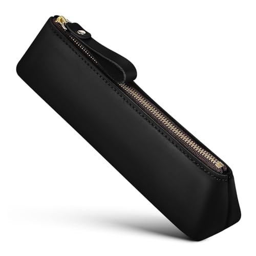GRADENEVE Handgefertigtes Leder-federmäppchen Reißverschluss Federtasche Vintage Stiftetui Für Schule Und Büro Praktisch Und Stilvoll Mit Ausreichend Platz Für Stifte Und Schreibwaren von GRADENEVE