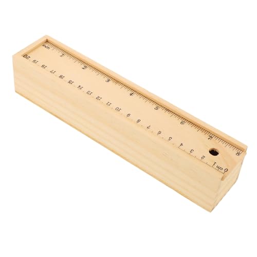 GRADENEVE Holz Federmäppchen mit Schublade Stabile Rechteckige Stiftebox aus Robustem Holz Großer Stauraum für Schule und Büro Aufbewahrungsset für Erwachsene von GRADENEVE