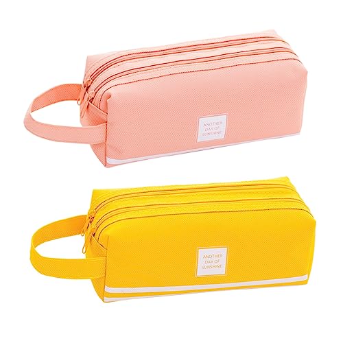 GRADENEVE 2stücke Kreative Stifttasche Mit Großem Fassungsvermögen Multifunktionale Doppellagige Aufbewahrungstasche Für Schreibwaren Farbe Zufällig von GRADENEVE