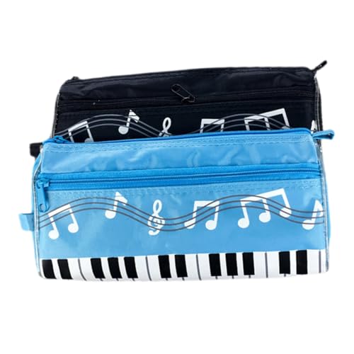 GRADENEVE Musik-schreibwarentasche Bleistiftbeutel 2 Stück Klaviermuster Stifttasche Leicht Tragbar von GRADENEVE