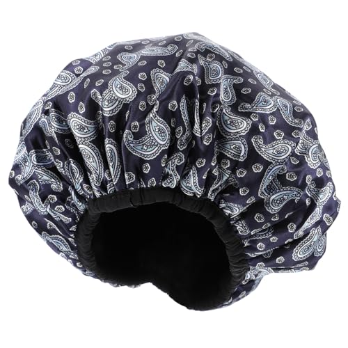 GRADENEVE Wasserdichte Badekappe Für Damen Großer Elastischer Duschhaube Für Langes Lockiges Haar Tragbare Und Saugfähige Haarkappe Für Dusche Gesichtswaschen Mit Kaschmirmuster von GRADENEVE