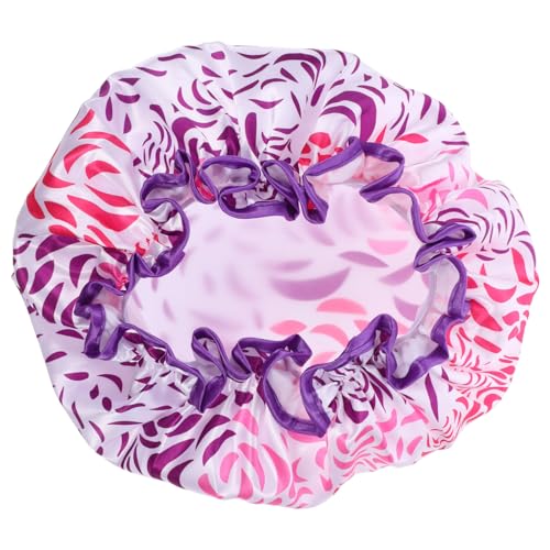 GRADENEVE Wiederverwendbare Duschhaube Für Damen Doppellagige Satinierte Haarkappe Elastisch Für Lange Haare Mit Vollem Schutz Beim Duschen Für Haarkuren von GRADENEVE