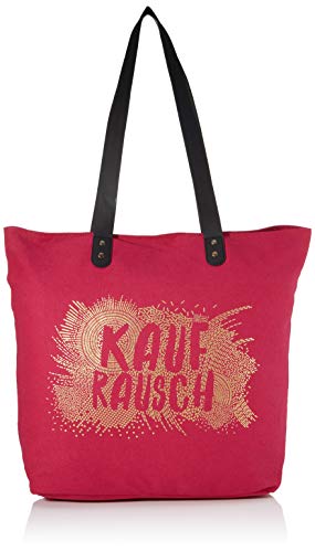 Grafik-Werkstatt Damen Grafik Werkstatt Shopper Leinen Damen Tasche Kaufrausch Rot Gold 47 5x39x47 5 cm B x H T , Rot /Gold, 47,5x39x47,5 (B H T) EU von Grafik-Werkstatt