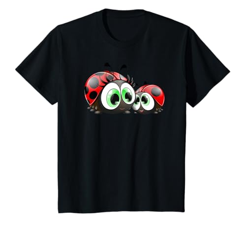 Süße Marienkäfer Mama mit ihrem Kind Glubschi Mädchen Jungen T-Shirt von GRAKIMO Glubschi
