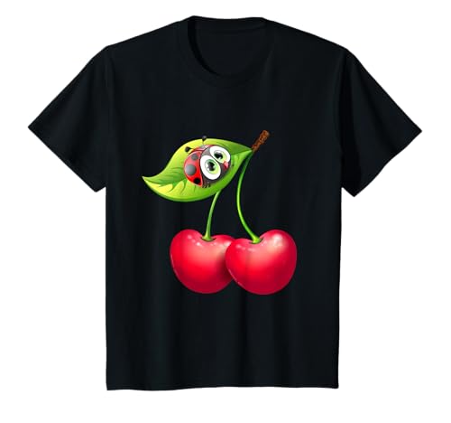 Süßer Marienkäfer Glubschi auf einer Kirsche Mädchen Jungen T-Shirt von GRAKIMO Glubschi