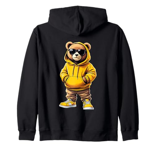 Coole Teddybär Grafik Herren Damen Jungen Mädchen Teddy Kapuzenjacke von GRAKIMO Teddy Bear Streetwear