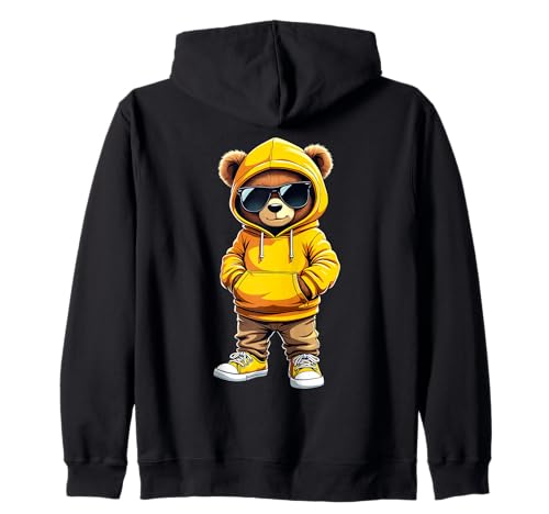 Coole Teddybär Grafik Herren Damen Jungen Mädchen Teddy Kapuzenjacke von GRAKIMO Teddy Bear Streetwear