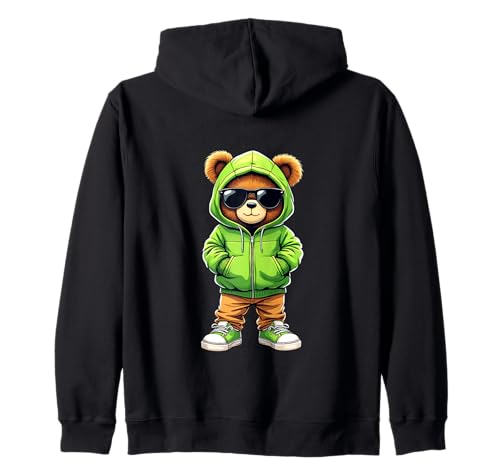 Coole Teddybär Grafik Herren Damen Jungen Mädchen Teddy Kapuzenjacke von GRAKIMO Teddy Bear Streetwear
