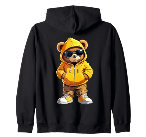 Coole Teddybär Grafik Herren Damen Jungen Mädchen Teddy Kapuzenjacke von GRAKIMO Teddy Bear Streetwear