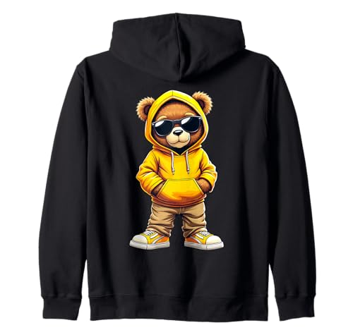 Coole Teddybär Grafik Herren Damen Jungen Mädchen Teddy Kapuzenjacke von GRAKIMO Teddy Bear Streetwear