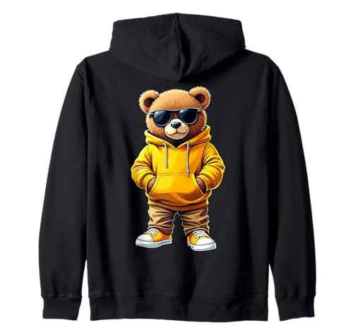 Coole Teddybär Grafik Herren Damen Jungen Mädchen Teddy Kapuzenjacke von GRAKIMO Teddy Bear Streetwear