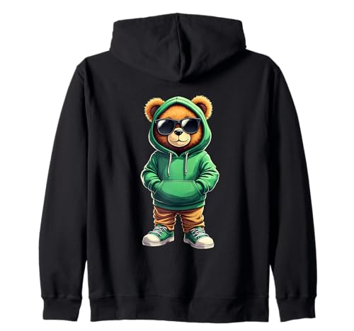 Coole Teddybär Grafik Herren Damen Jungen Mädchen Teddy Kapuzenjacke von GRAKIMO Teddy Bear Streetwear