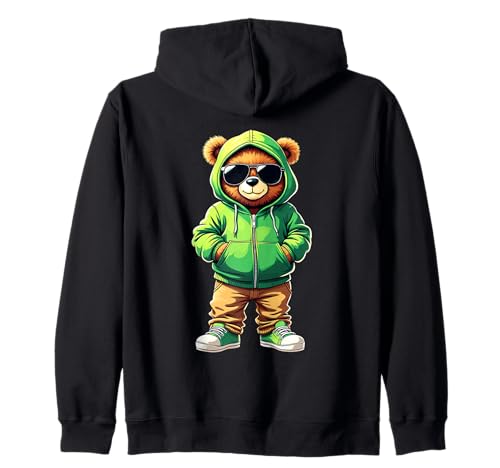 Coole Teddybär Grafik Herren Damen Jungen Mädchen Teddy Kapuzenjacke von GRAKIMO Teddy Bear Streetwear