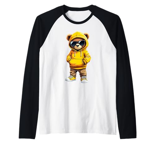 Coole Teddybär Grafik Herren Damen Jungen Mädchen Teddy Raglan von GRAKIMO Teddy Bear Streetwear