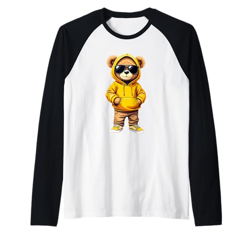 Coole Teddybär Grafik Herren Damen Jungen Mädchen Teddy Raglan von GRAKIMO Teddy Bear Streetwear