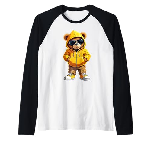 Coole Teddybär Grafik Herren Damen Jungen Mädchen Teddy Raglan von GRAKIMO Teddy Bear Streetwear