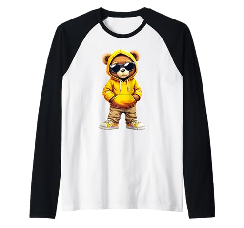 Coole Teddybär Grafik Herren Damen Jungen Mädchen Teddy Raglan von GRAKIMO Teddy Bear Streetwear