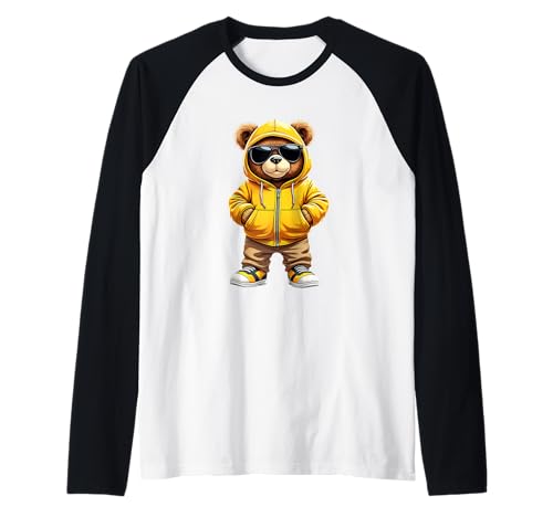 Coole Teddybär Grafik Herren Damen Jungen Mädchen Teddy Raglan von GRAKIMO Teddy Bear Streetwear
