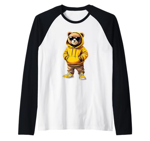 Coole Teddybär Grafik Herren Damen Jungen Mädchen Teddy Raglan von GRAKIMO Teddy Bear Streetwear