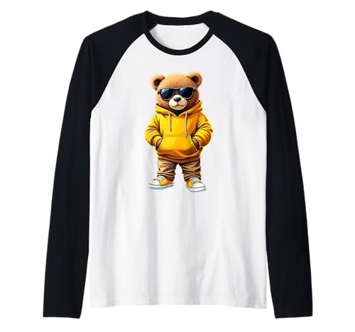 Coole Teddybär Grafik Herren Damen Jungen Mädchen Teddy Raglan von GRAKIMO Teddy Bear Streetwear