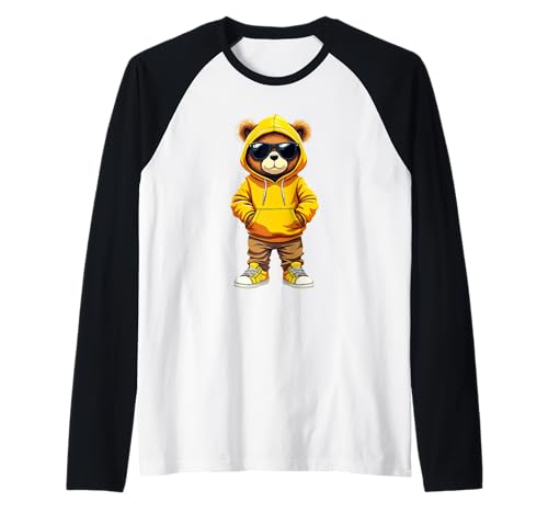 Coole Teddybär Grafik Herren Damen Jungen Mädchen Teddy Raglan von GRAKIMO Teddy Bear Streetwear