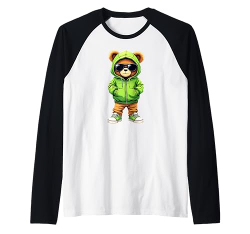 Coole Teddybär Grafik Herren Damen Jungen Mädchen Teddy Raglan von GRAKIMO Teddy Bear Streetwear
