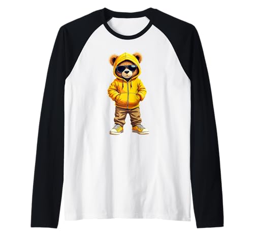 Coole Teddybär Grafik Herren Damen Jungen Mädchen Teddy Raglan von GRAKIMO Teddy Bear Streetwear