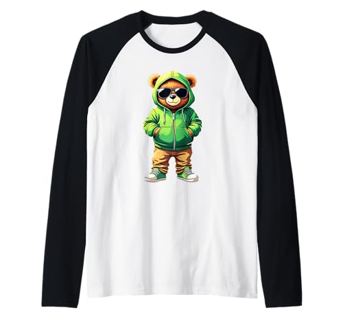 Coole Teddybär Grafik Herren Damen Jungen Mädchen Teddy Raglan von GRAKIMO Teddy Bear Streetwear