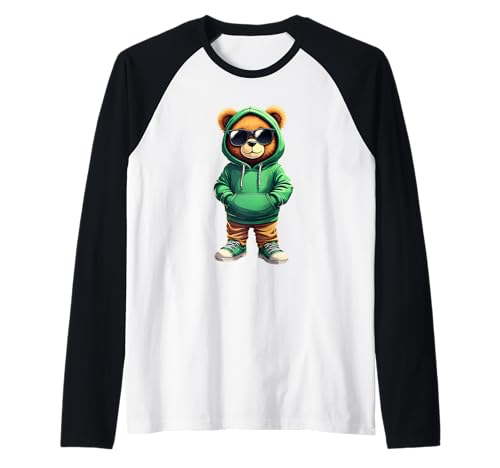 Coole Teddybär Grafik Herren Damen Jungen Mädchen Teddy Raglan von GRAKIMO Teddy Bear Streetwear