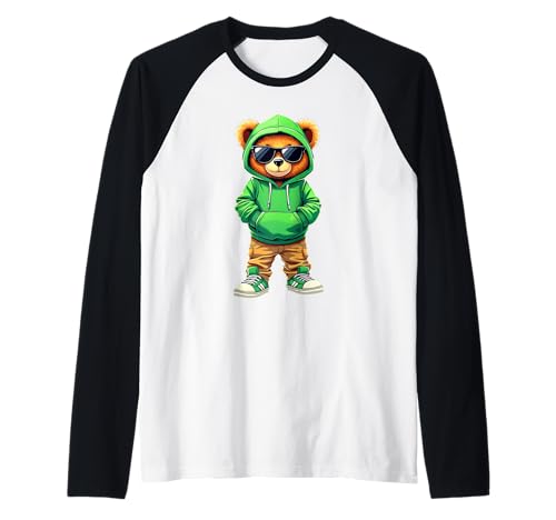 Coole Teddybär Grafik Herren Damen Jungen Mädchen Teddy Raglan von GRAKIMO Teddy Bear Streetwear
