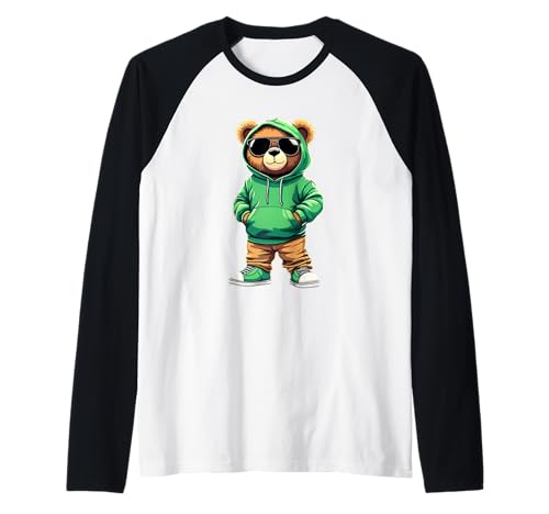 Coole Teddybär Grafik Herren Damen Jungen Mädchen Teddy Raglan von GRAKIMO Teddy Bear Streetwear
