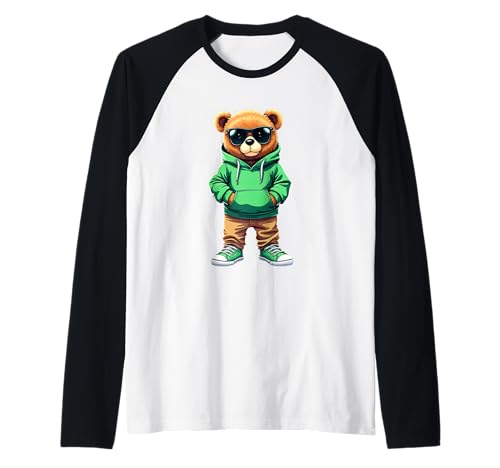 Coole Teddybär Grafik Herren Damen Jungen Mädchen Teddy Raglan von GRAKIMO Teddy Bear Streetwear