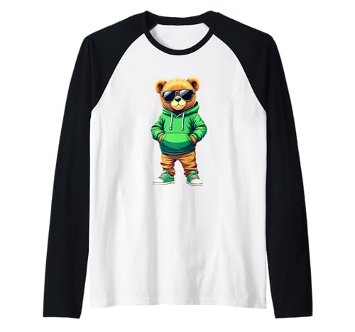 Coole Teddybär Grafik Herren Damen Jungen Mädchen Teddy Raglan von GRAKIMO Teddy Bear Streetwear
