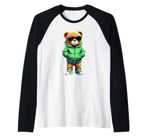 Coole Teddybär Grafik Herren Damen Jungen Mädchen Teddy Raglan von GRAKIMO Teddy Bear Streetwear