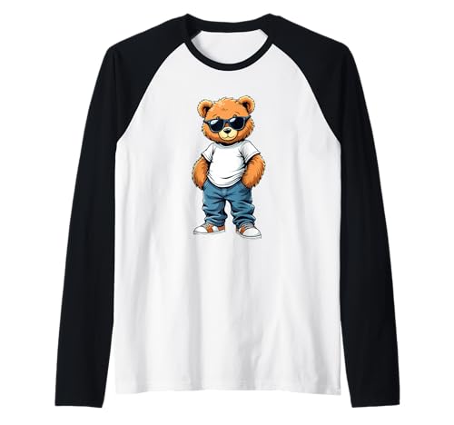 Coole Teddybär Grafik Herren Damen Jungen Mädchen Teddy Raglan von GRAKIMO Teddy Bear Streetwear