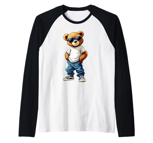 Coole Teddybär Grafik Herren Damen Jungen Mädchen Teddy Raglan von GRAKIMO Teddy Bear Streetwear