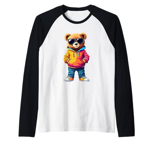 Coole Teddybär Grafik Herren Damen Jungen Mädchen Teddy Raglan von GRAKIMO Teddy Bear Streetwear