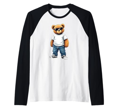Coole Teddybär Grafik Herren Damen Jungen Mädchen Teddy Raglan von GRAKIMO Teddy Bear Streetwear