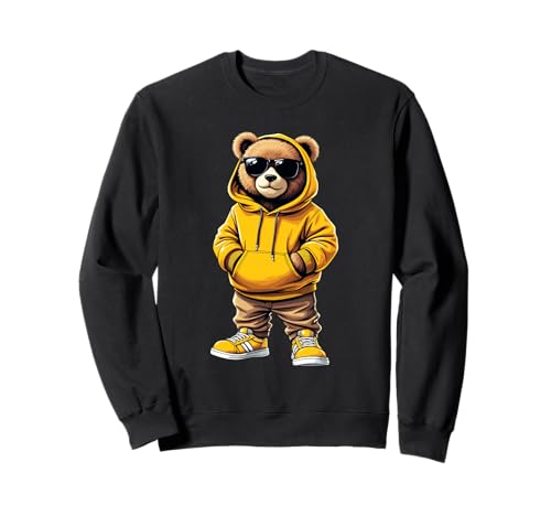 Coole Teddybär Grafik Herren Damen Jungen Mädchen Teddy Sweatshirt von GRAKIMO Teddy Bear Streetwear