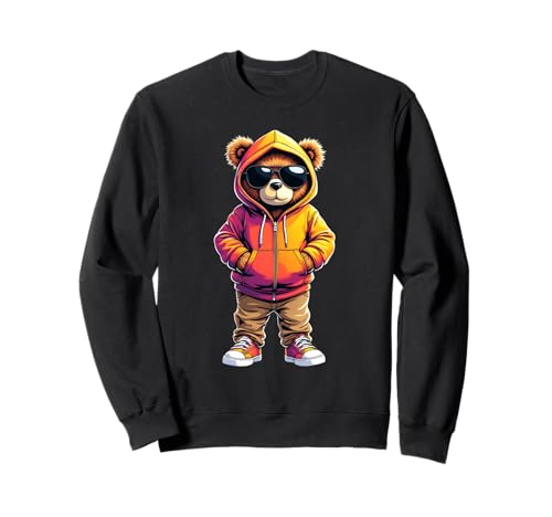Coole Teddybär Grafik Herren Damen Jungen Mädchen Teddy Sweatshirt von GRAKIMO Teddy Bear Streetwear
