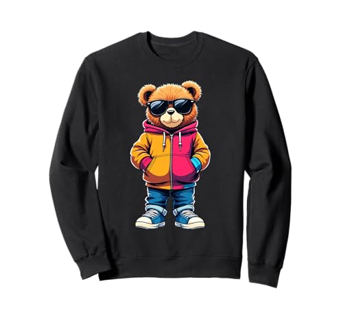 Coole Teddybär Grafik Herren Damen Jungen Mädchen Teddy Sweatshirt von GRAKIMO Teddy Bear Streetwear