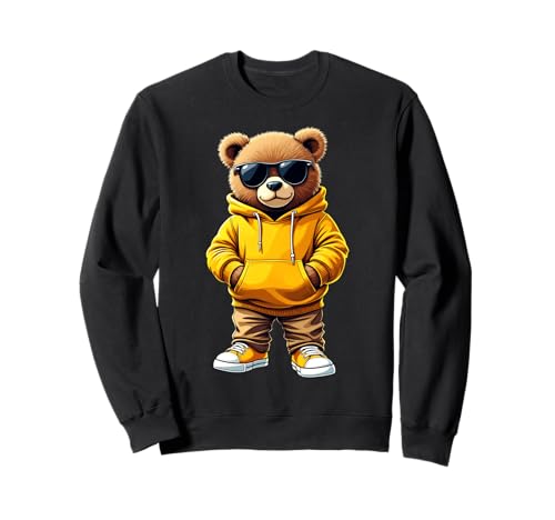 Coole Teddybär Grafik Herren Damen Jungen Mädchen Teddy Sweatshirt von GRAKIMO Teddy Bear Streetwear