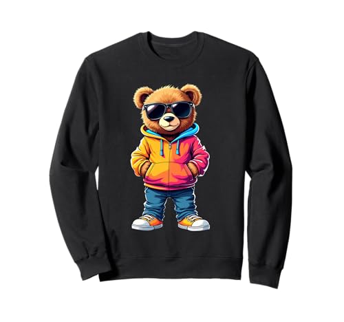 Coole Teddybär Grafik Herren Damen Jungen Mädchen Teddy Sweatshirt von GRAKIMO Teddy Bear Streetwear