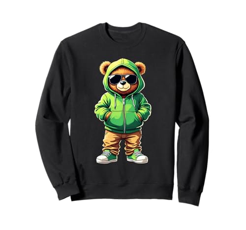 Coole Teddybär Grafik Herren Damen Jungen Mädchen Teddy Sweatshirt von GRAKIMO Teddy Bear Streetwear