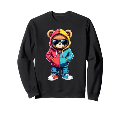 Coole Teddybär Grafik Herren Damen Jungen Mädchen Teddy Sweatshirt von GRAKIMO Teddy Bear Streetwear